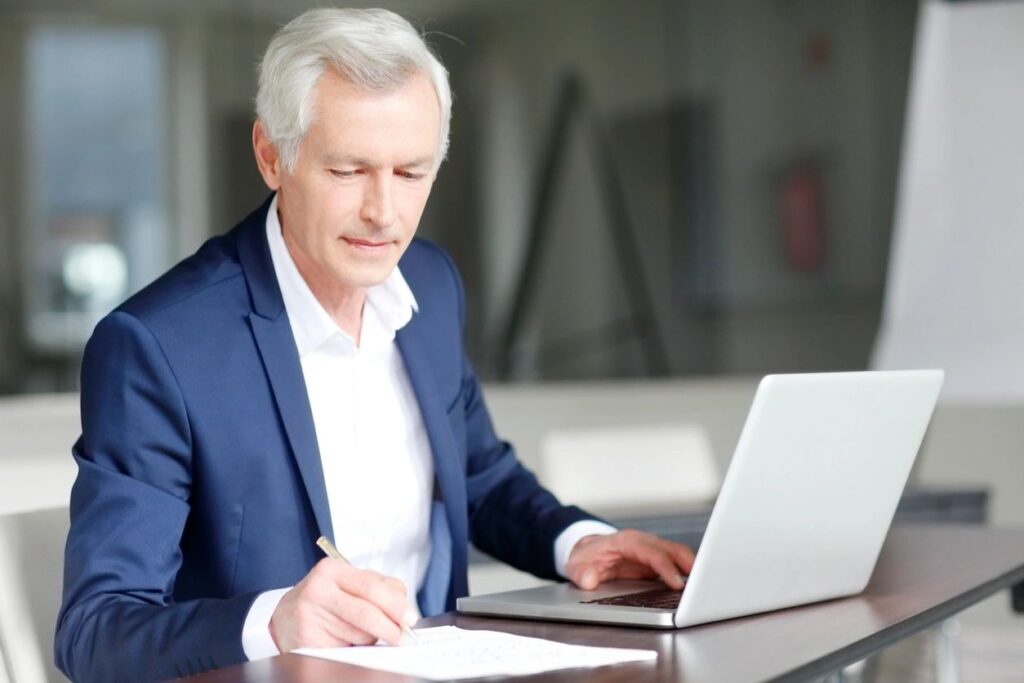 Financial Advisor Preparing Reports